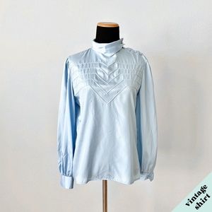 VINTAGE 70's Baby Blue Long Sleeve Shirt